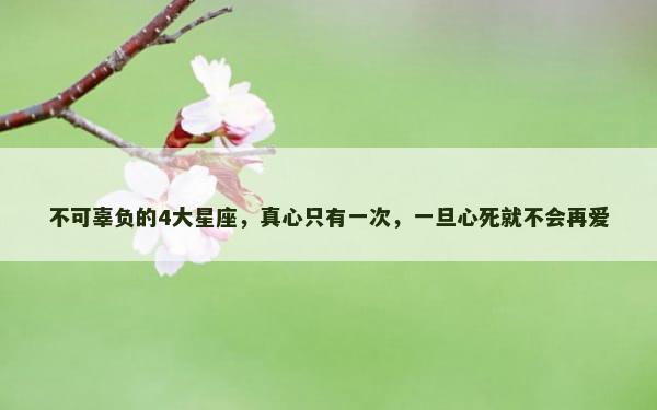 不可辜负的4大星座，真心只有一次，一旦心死就不会再爱
