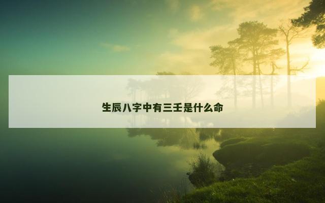 生辰八字中有三壬是什么命