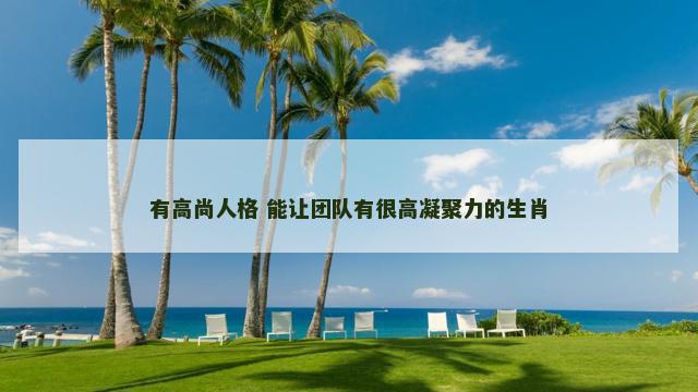 有高尚人格 能让团队有很高凝聚力的生肖