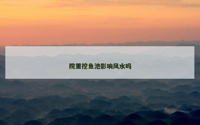 院里挖鱼池影响风水吗