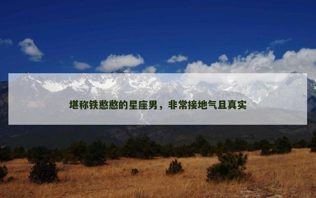 堪称铁憨憨的星座男，非常接地气且真实