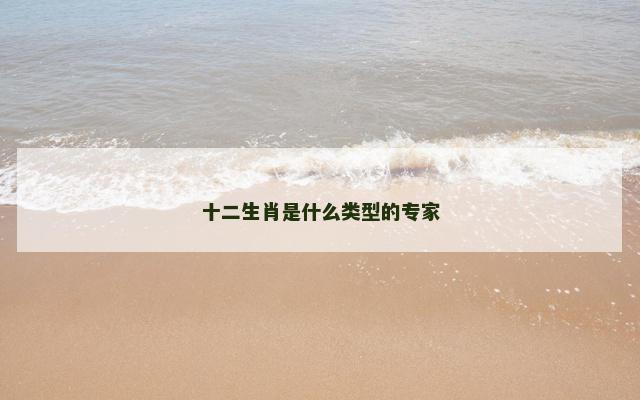 十二生肖是什么类型的专家