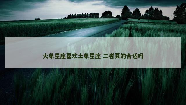 火象星座喜欢土象星座 二者真的合适吗