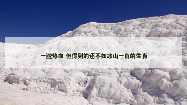 一腔热血 但得到的还不如冰山一角的生肖