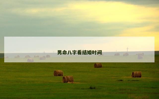 男命八字看结婚时间