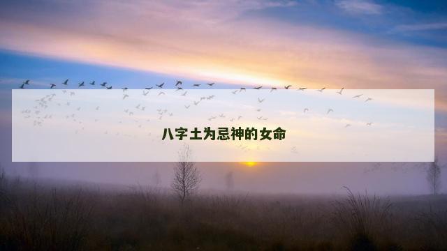 八字土为忌神的女命