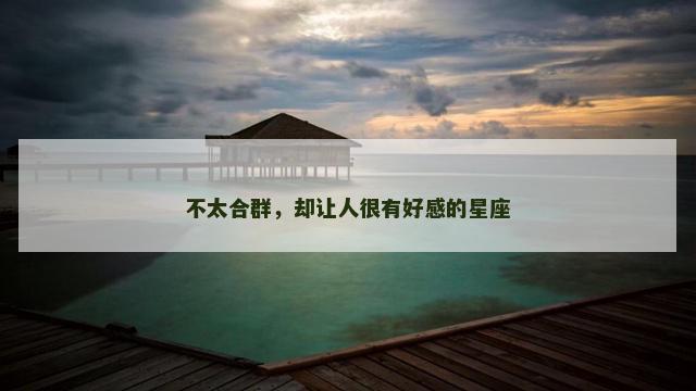 不太合群，却让人很有好感的星座
