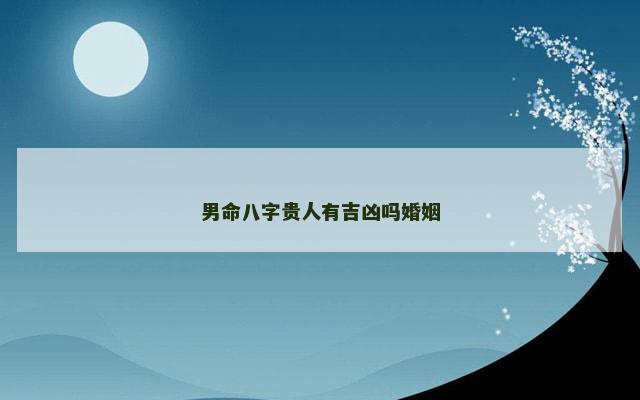 男命八字贵人有吉凶吗婚姻