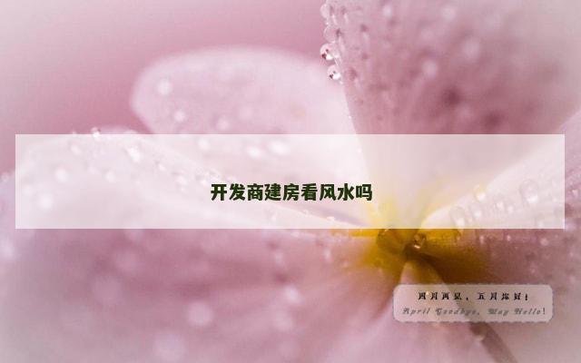 开发商建房看风水吗