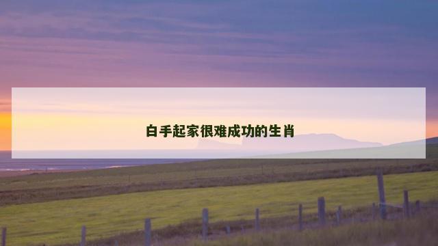 白手起家很难成功的生肖