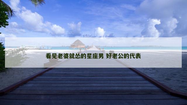 看见老婆就怂的星座男 好老公的代表