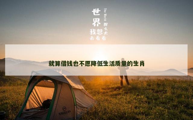 就算借钱也不愿降低生活质量的生肖