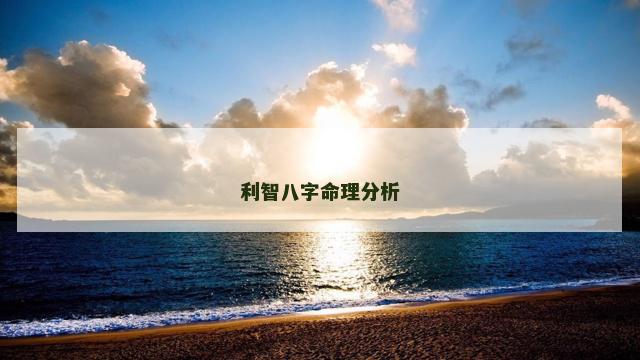 利智八字命理分析