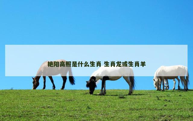 艳阳高照是什么生肖 生肖龙或生肖羊