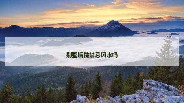 别墅后院禁忌风水吗