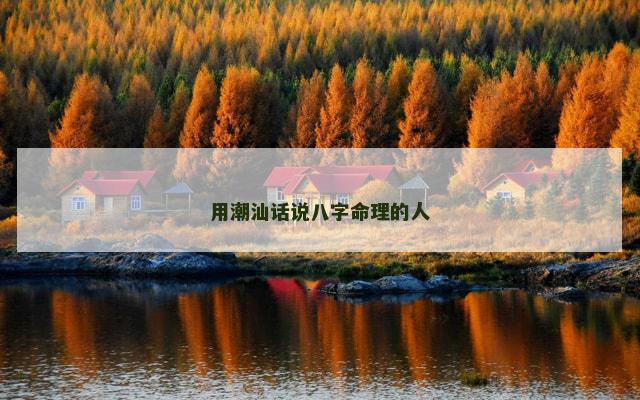 用潮汕话说八字命理的人