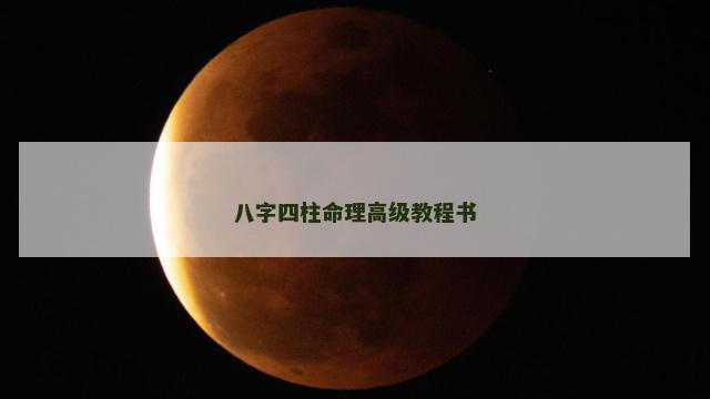 八字四柱命理高级教程书