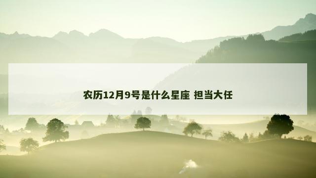 农历12月9号是什么星座 担当大任