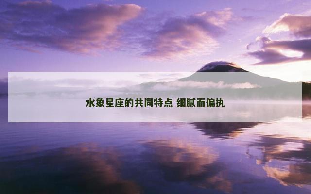 水象星座的共同特点 细腻而偏执
