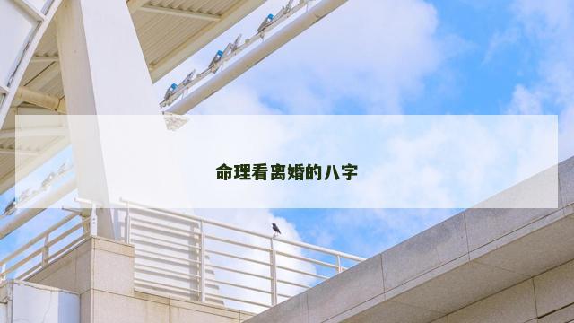 命理看离婚的八字