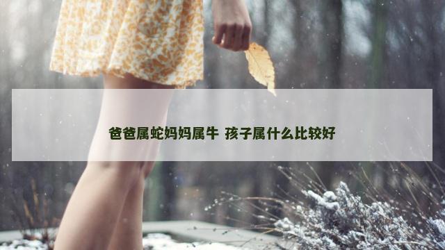 爸爸属蛇妈妈属牛 孩子属什么比较好