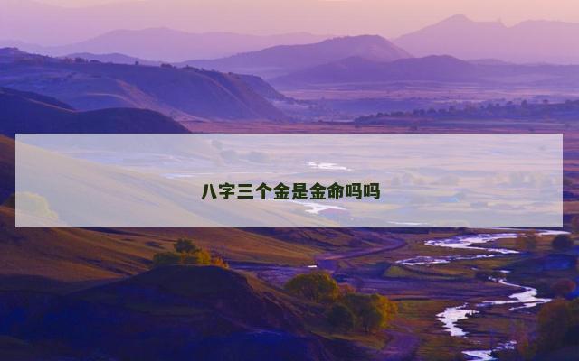 八字三个金是金命吗吗