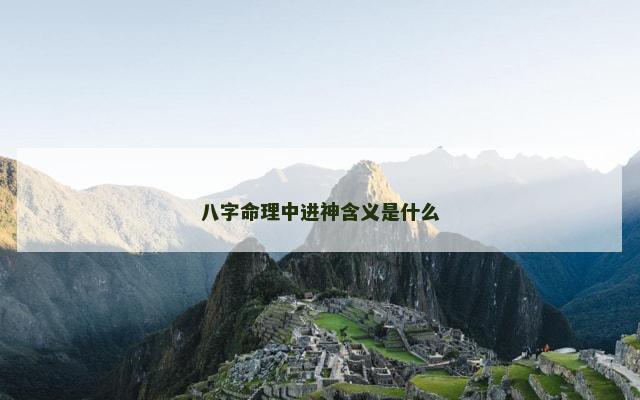 八字命理中进神含义是什么