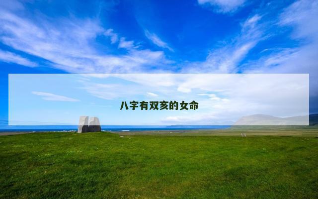 八字有双亥的女命