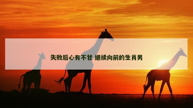 失败后心有不甘 继续向前的生肖男
