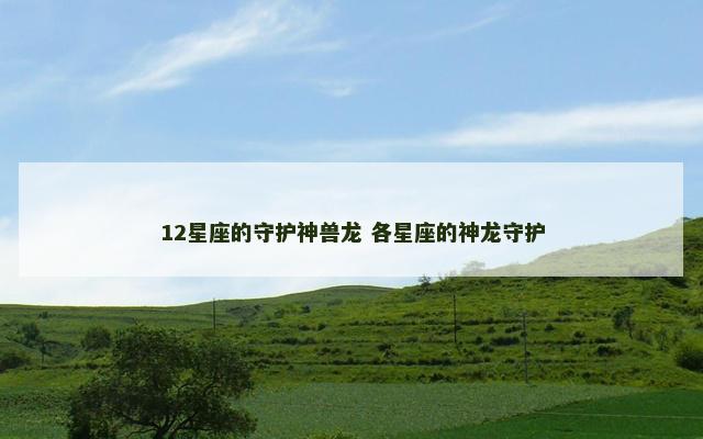 12星座的守护神兽龙 各星座的神龙守护