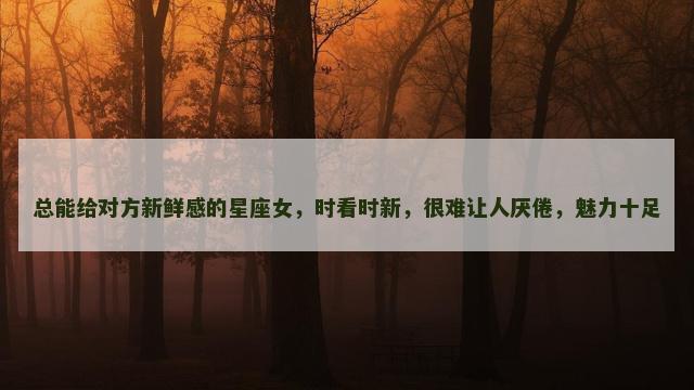 总能给对方新鲜感的星座女，时看时新，很难让人厌倦，魅力十足