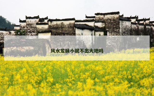 风水龙脉小就不出大地吗