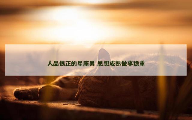 人品很正的星座男 思想成熟做事稳重