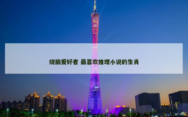 烧脑爱好者 最喜欢推理小说的生肖