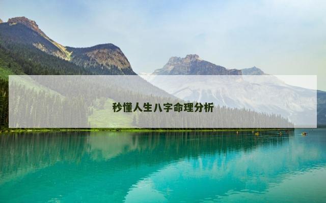 秒懂人生八字命理分析