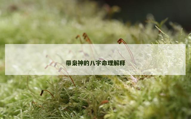 带枭神的八字命理解释