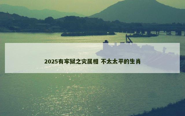 2025有牢狱之灾属相 不太太平的生肖