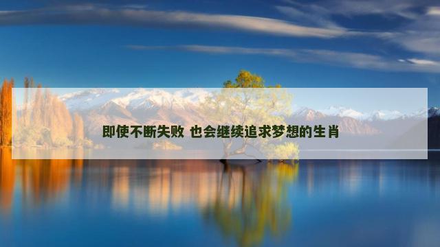 即使不断失败 也会继续追求梦想的生肖