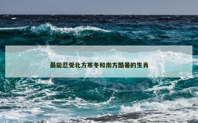 最能忍受北方寒冬和南方酷暑的生肖