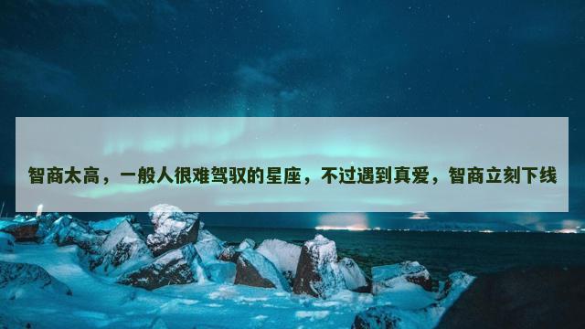 智商太高，一般人很难驾驭的星座，不过遇到真爱，智商立刻下线