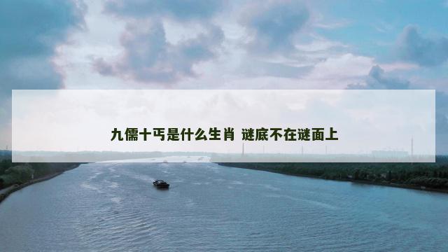 九儒十丐是什么生肖 谜底不在谜面上