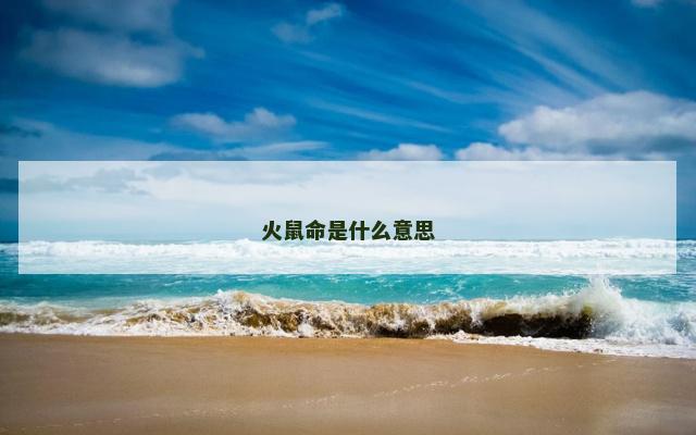 火鼠命是什么意思