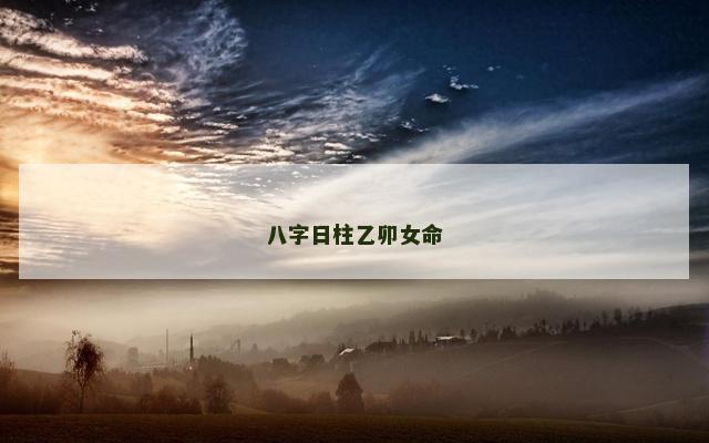 八字日柱乙卯女命