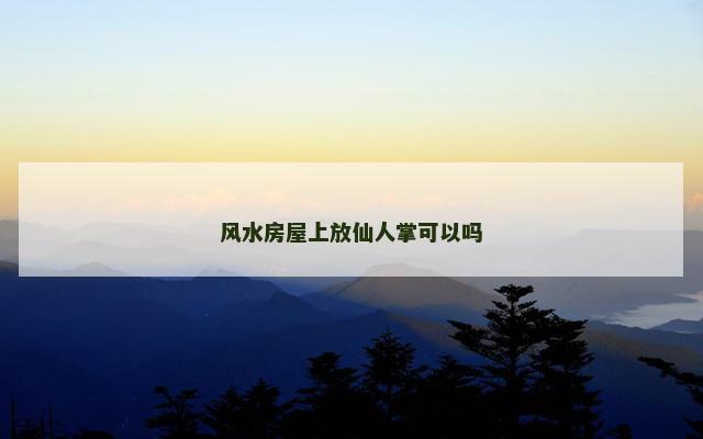 风水房屋上放仙人掌可以吗