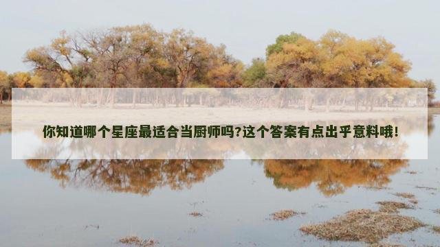 你知道哪个星座最适合当厨师吗?这个答案有点出乎意料哦！