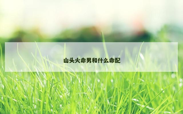 山头火命男和什么命配