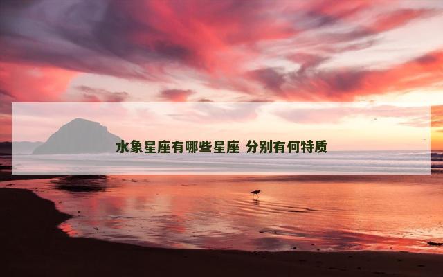 水象星座有哪些星座 分别有何特质