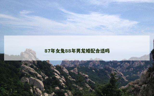 87年女兔88年男龙婚配合适吗