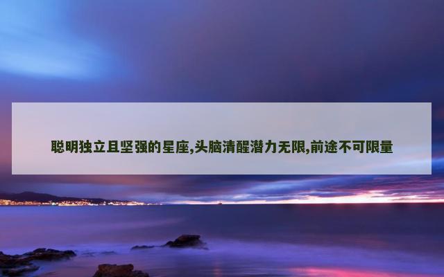 聪明独立且坚强的星座,头脑清醒潜力无限,前途不可限量