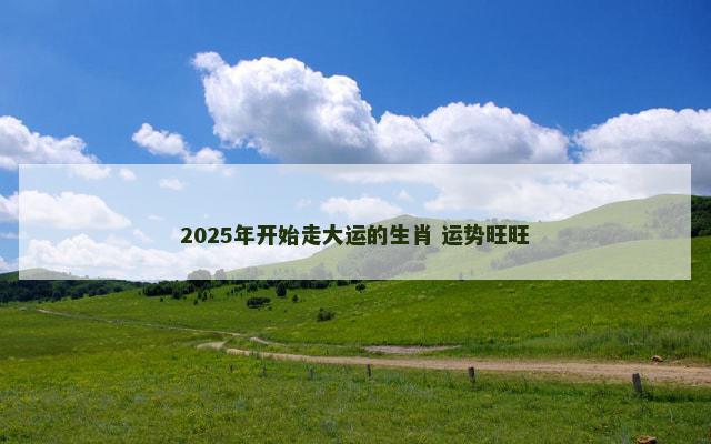 2025年开始走大运的生肖 运势旺旺
